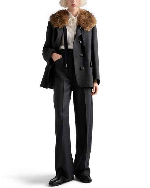 Prada Black Wool Flannel Pants