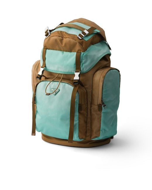 Prada Green Large Re-Nylon And Saffiano Leather Backpack for men