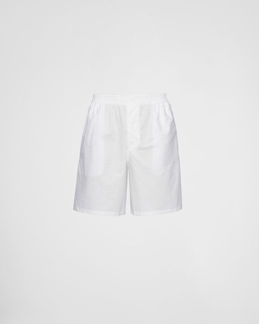 Pantalon En Popeline Prada pour homme en coloris White