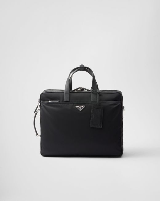 Prada Brieftasche Aus Re-Nylon Und Saffiano-Leder in Black für Herren