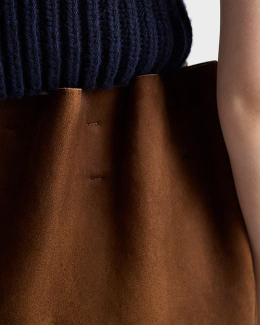 Prada Brown Suede Miniskirt