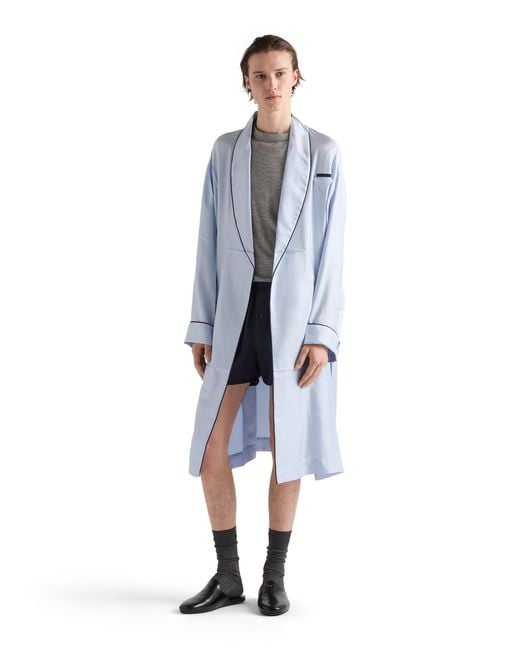Prada Blue Silk Robe for men
