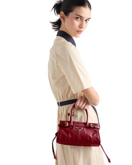 Prada Red Bonnie Leather Mini Handbag