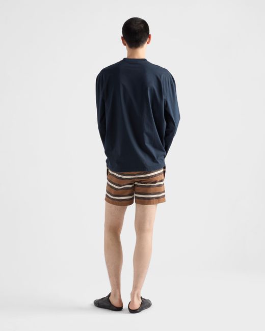 Short De Bain En Re-Nylon Prada pour homme en coloris White