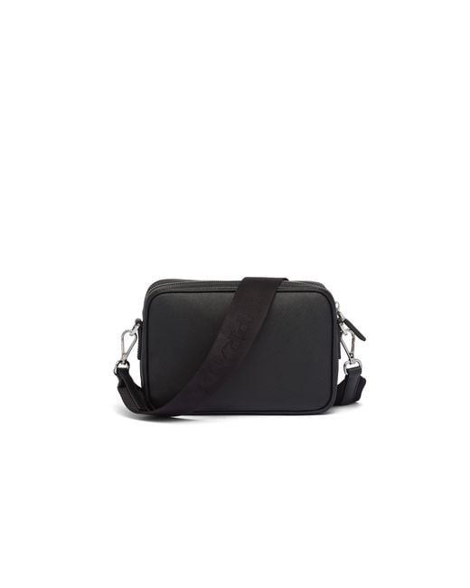Bolso Bandolera De Piel Saffiano, Hombre Prada de hombre de color Black