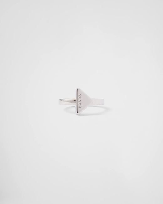 Prada White Ring Aus Metall
