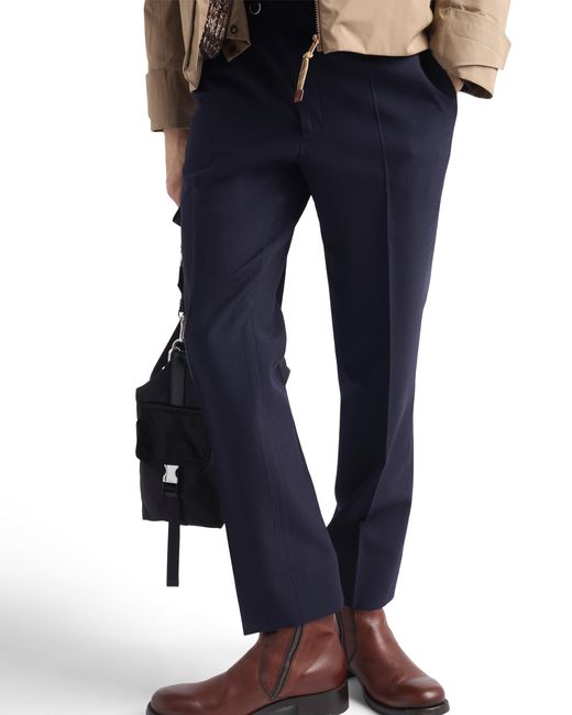 Prada Blue Wool Pants for men