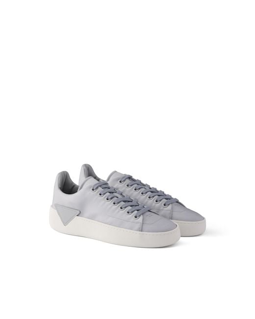 Prada White Court Re-Nylon Sneakers, Pearl
