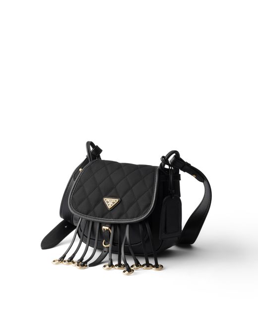 Prada Black Corsaire Re-Nylon And Leather Mini Shoulder Bag