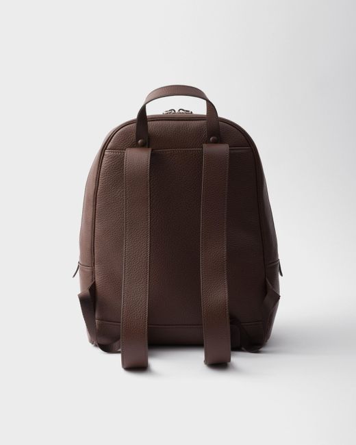 Prada Brown Leather Backpack for men