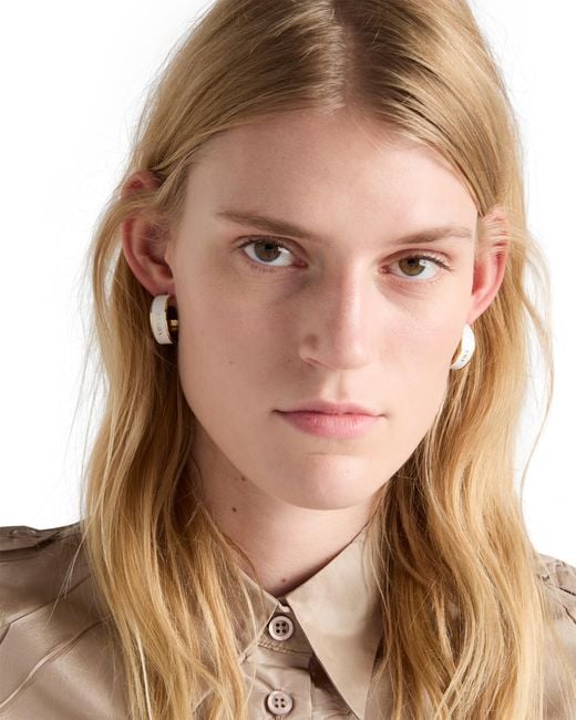 Prada White Metal Earrings