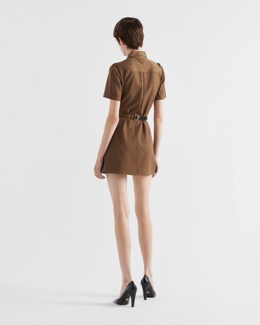 Prada Brown Gabardine Mini-dress