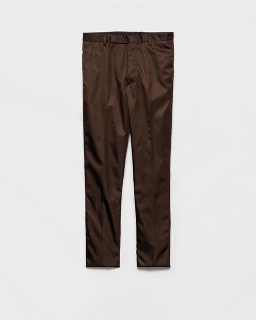 Pantalon En Re-Nylon Prada pour homme en coloris Brown