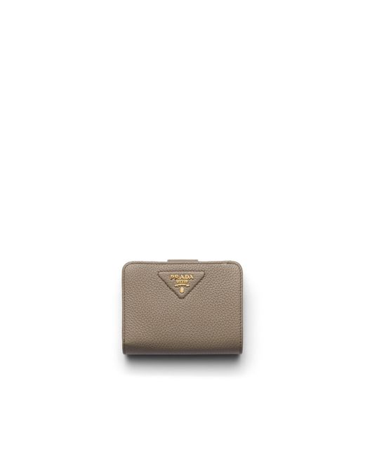 Prada Gray Small Leather Wallet
