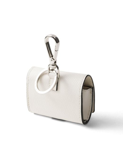 Prada White Saffiano Leather Headphone Case for men