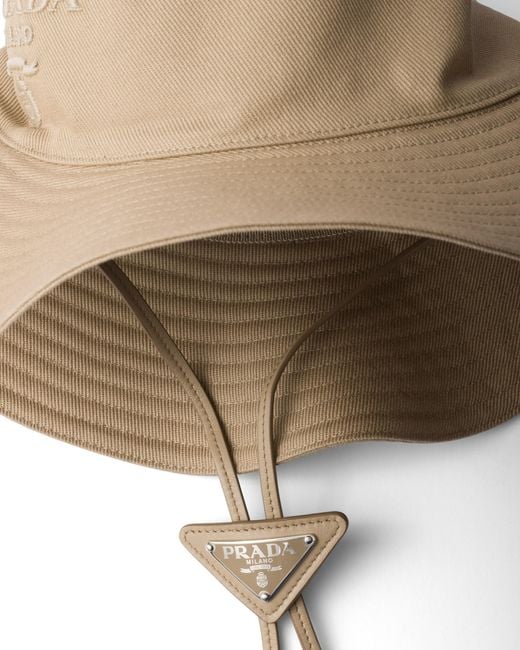 Prada White Wide-Brimmed Drill Hat for men