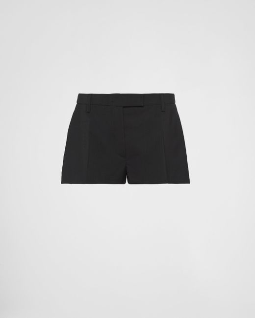 Prada Black Shorts Aus Leichtem Mohair