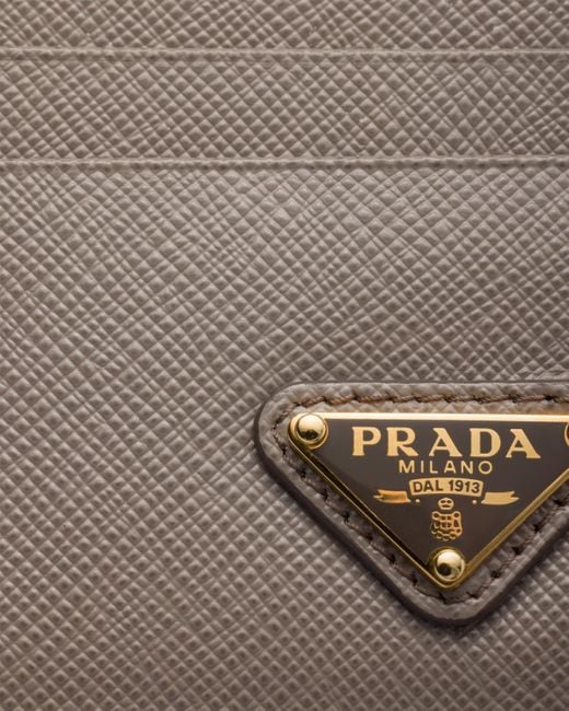 Prada White Kartenetui Aus Saffiano Leder