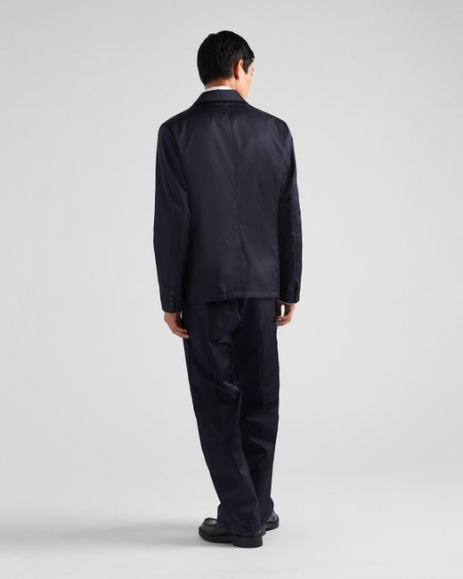Prada Blue Re-Nylon Single-Breasted Jacket for men