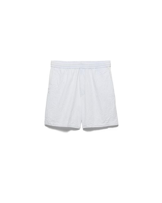 Prada White Chambray Bermudas for men