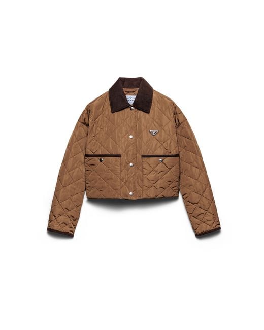 Prada Brown Light Re-Nylon Cropped Jacket