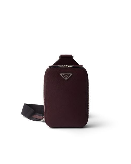 Prada Red Brique Saffiano Leather Bag for men