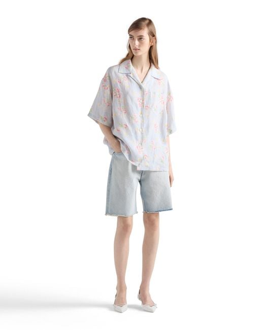 Prada Blue Denim Bermudas