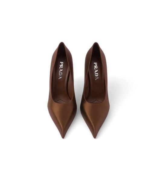 Prada Brown Satin Pumps