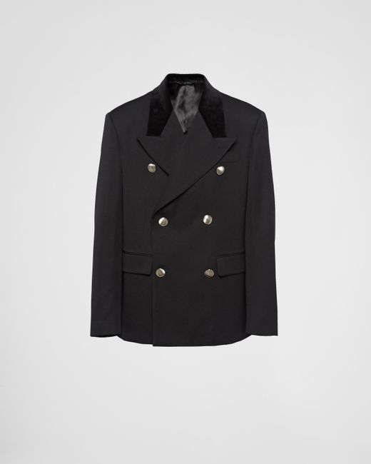 Prada Black Double-breasted Wool Jacket for men