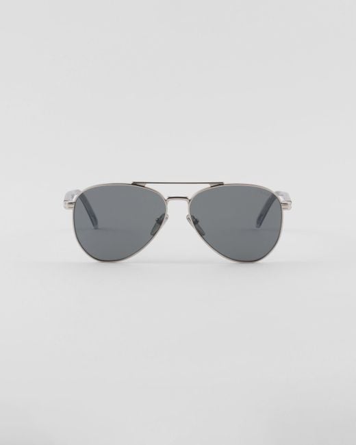 Prada Gray Sunglasses With The Logo for men