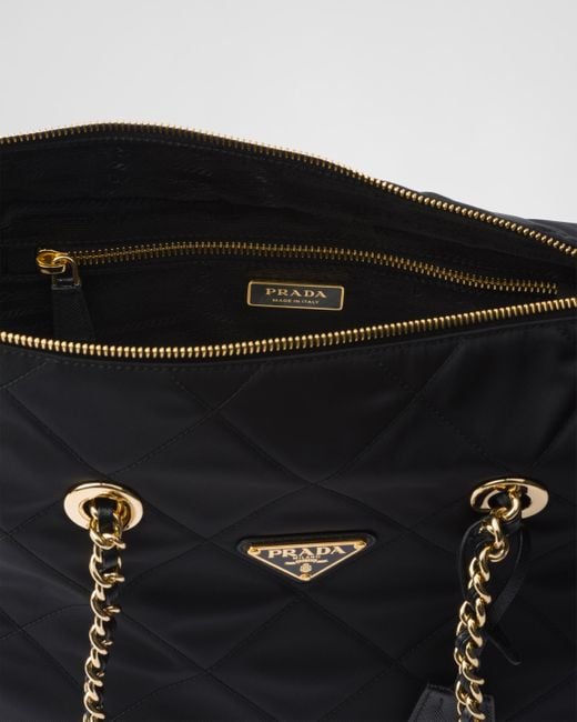 Prada Black Re-Edition 1995 Chaîne Medium Re-Nylon Tote Bag