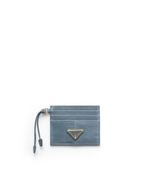 Prada Blue Leather Card Holder