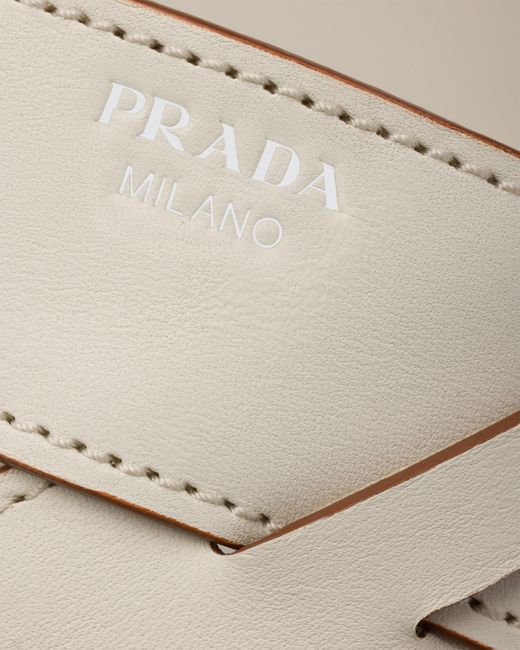 Prada White Leather Sandals
