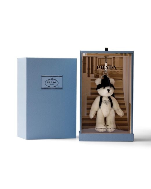 Prada White Teddy Keychain Charm