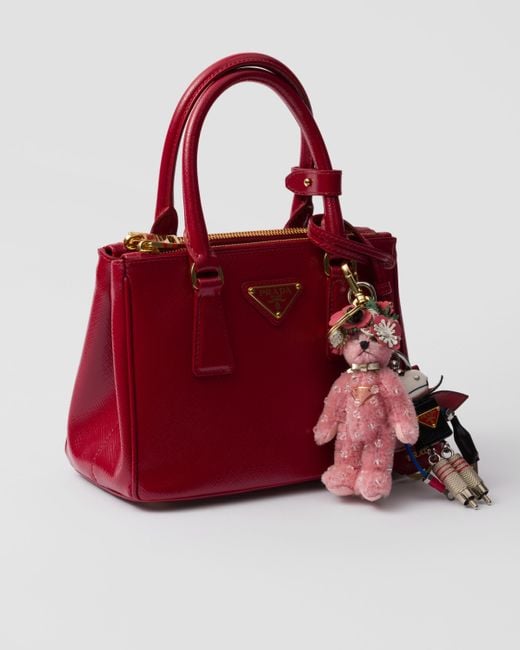 Ciondolo Da Borsa Teddy Con Anello di Prada in Pink