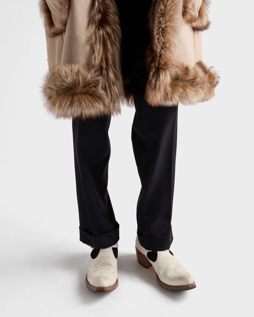 Prada Schuhe Aus Antikem Leder Mit Schließe in White für Herren