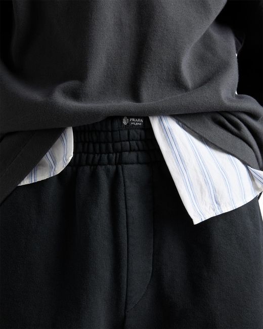 Prada Black Cotton Bermudas for men