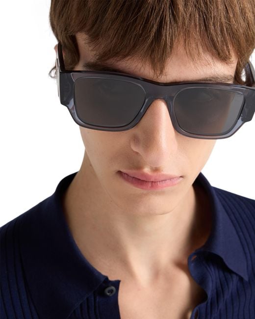 Prada Blue Sunglasses With Triangle Logo for men