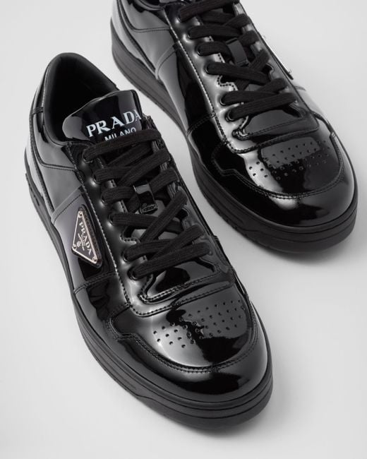 Prada Black Downtown Patent Leather Sneakers for men