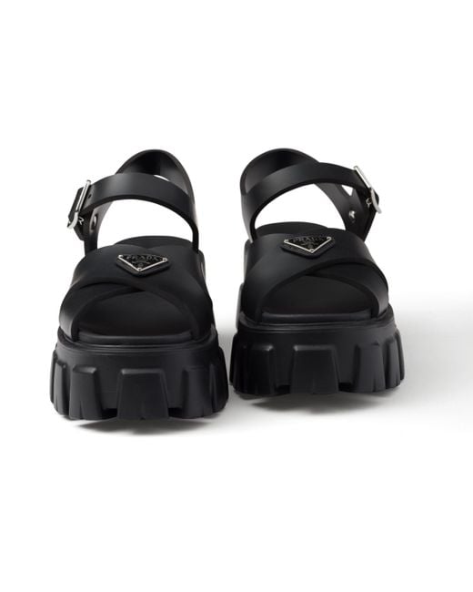 Sandales Monolith A Plateforme Prada en coloris Black