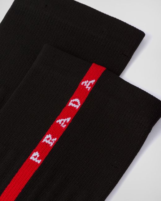Prada Black Technical Yarn Ankle Socks for men
