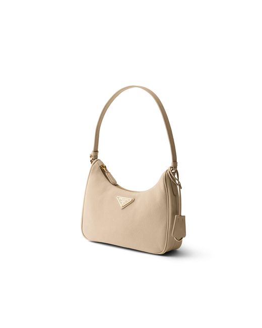 Prada White Re-Edition 2005 Nubuck And Saffiano Leather Mini-Bag