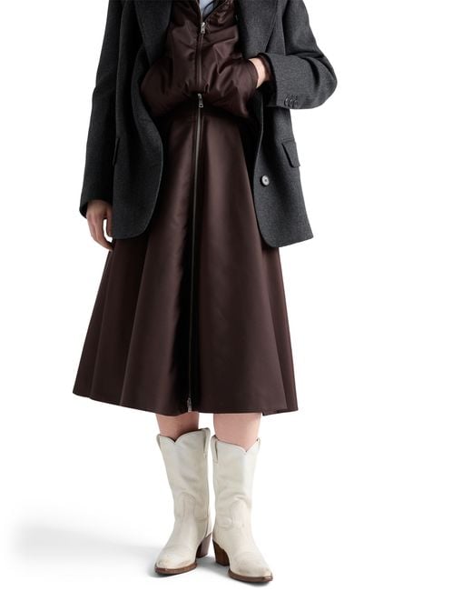 Prada Brown Re-Nylon Circle Skirt