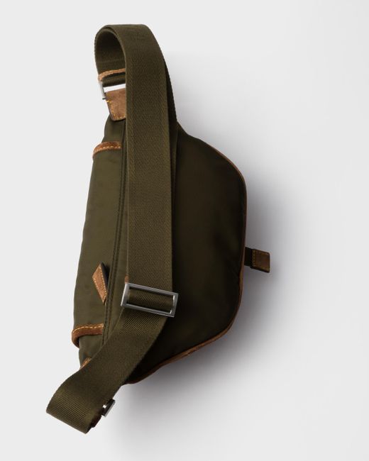 Prada Gürteltasche Aus Re-Nylon Und Wildleder in White für Herren