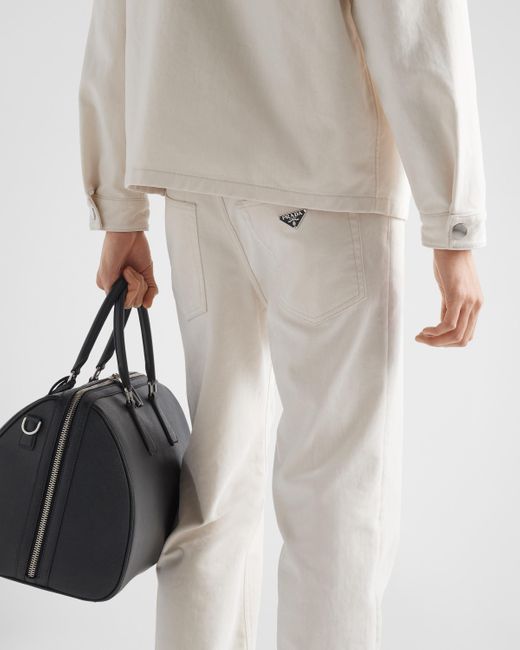 Prada White Five-Pocket Pinwale Corduroy Pants for men