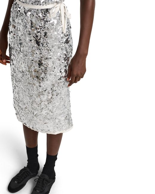 Prada Gray Embroidered Sequin Skirt