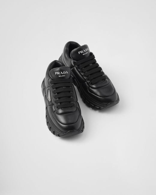 Prada Black Sneaker Aus Gepolstertem Nappa-leder