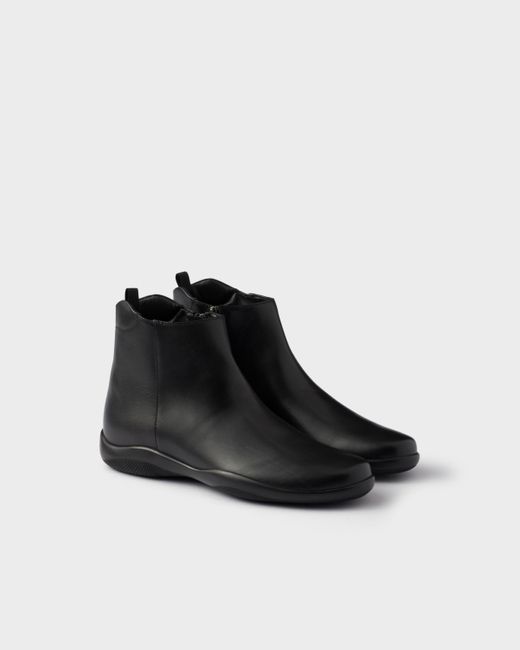 Prada Toblach Stiefeletten Aus Leder in Black für Herren