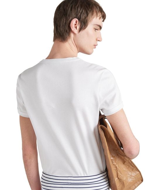 Camiseta De Algodón, Hombre, Talla Prada de hombre de color White