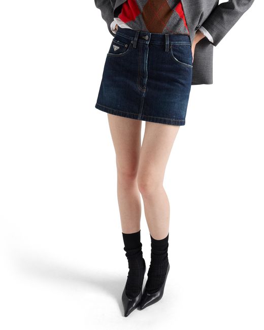 Prada Blue Denim Miniskirt